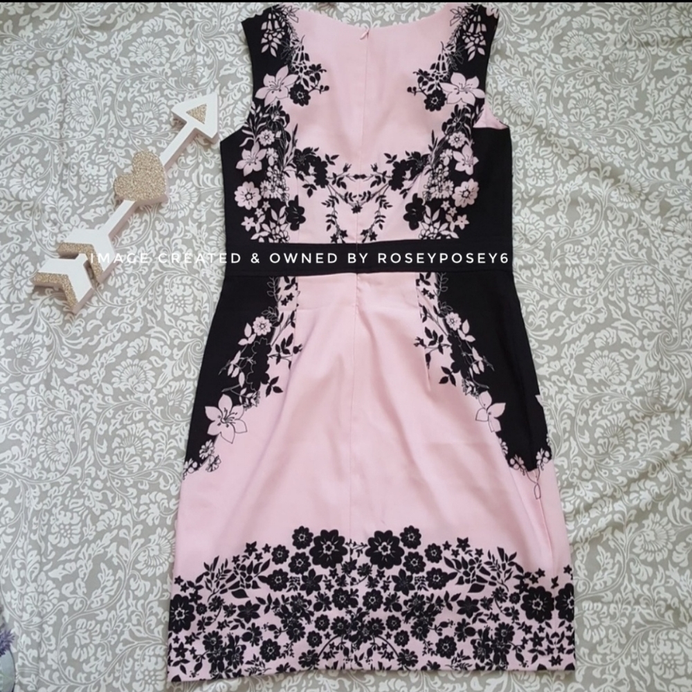New York & Co Career Pink Floral Sheath Dress - Picture 3 of 7